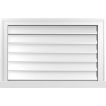 Ekena Millwork Vertical Surface Mount PVC Gable Vent w/ 2"W x 2"H , Brickmould Sill Frame, 30"W x 20"H GVPVE30X2003SN